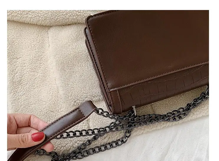 Маленькие женские сумки через плечо из искусственной кожи с каменным узором 2019