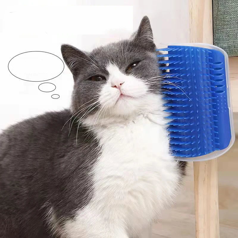 

Cats Brush Corner Scratcher Rubbing Cat Massage Self Groomer With Catnip pet hair remover brush cat dog grooming comb Pet Supply