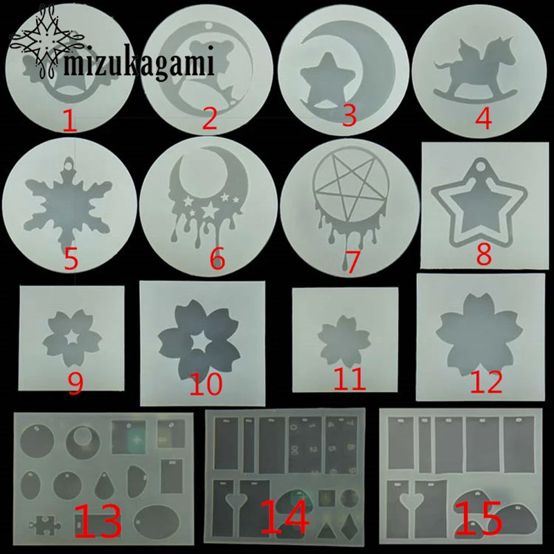 

1pcs UV Resin Jewelry Liquid Silicone Mold Moon Stars Flowers Resin Charms DIY Silicone Resin Mold For Jewelry Making