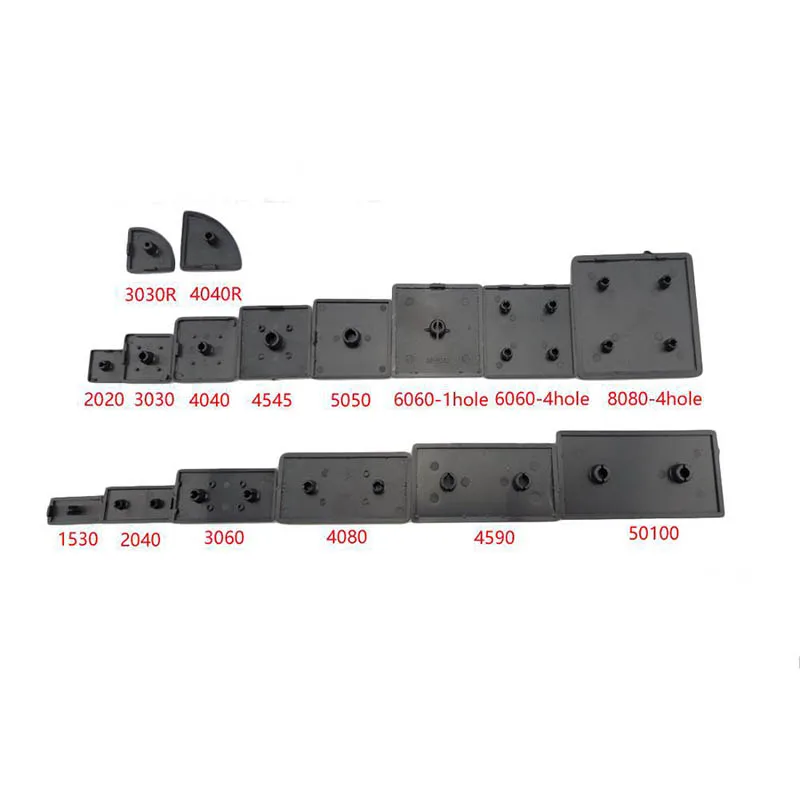 Черная нейлоновая алюминиевая профильная заглушка крышка пластина для ЧПУ 3D
