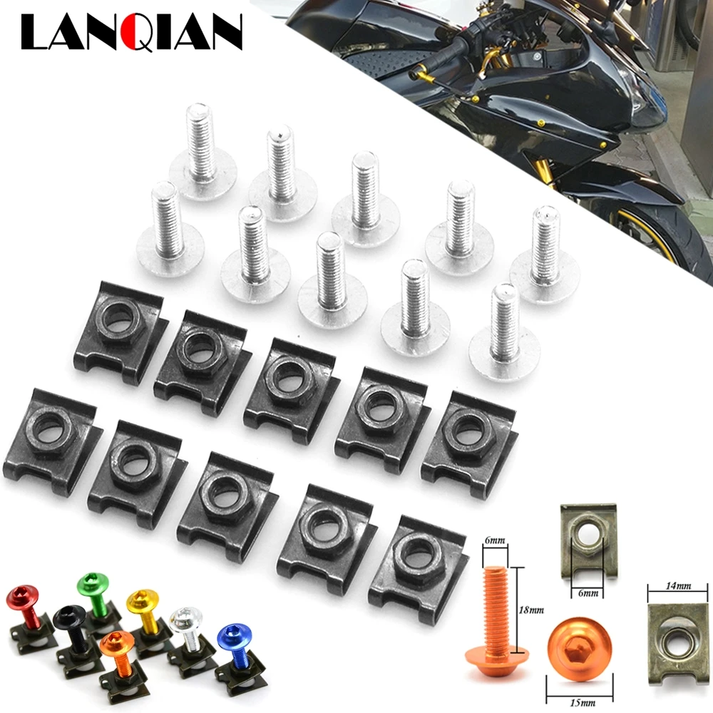 

Motorcycle Fairing Screws Fastener Clips Body Spring Nut Bolts Kit For Ducati 400 MONSTER 620 695 696 796 MONSTER 620 MTS Parts