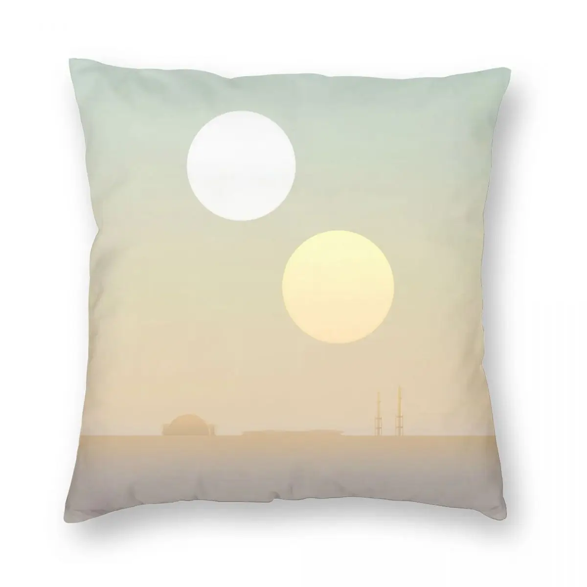 

Two Suns Square Pillowcase Polyester Linen Velvet Printed Zip Decorative Pillow Case Home Cushion Cover