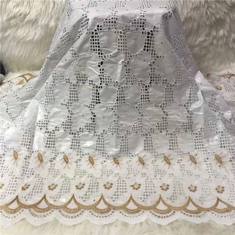 

Satin Fabric Cotton Fabric Bazin Riche Lace hollowed out big leaves design and golden pattern women dresses African Lace Fabric