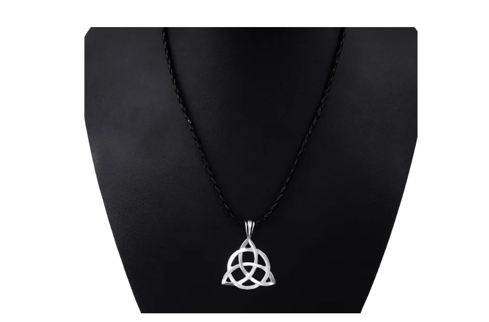 Кельтский узел Triquetra Trinity мужской женский Оловянный кулон с 2" ожерелье LP234