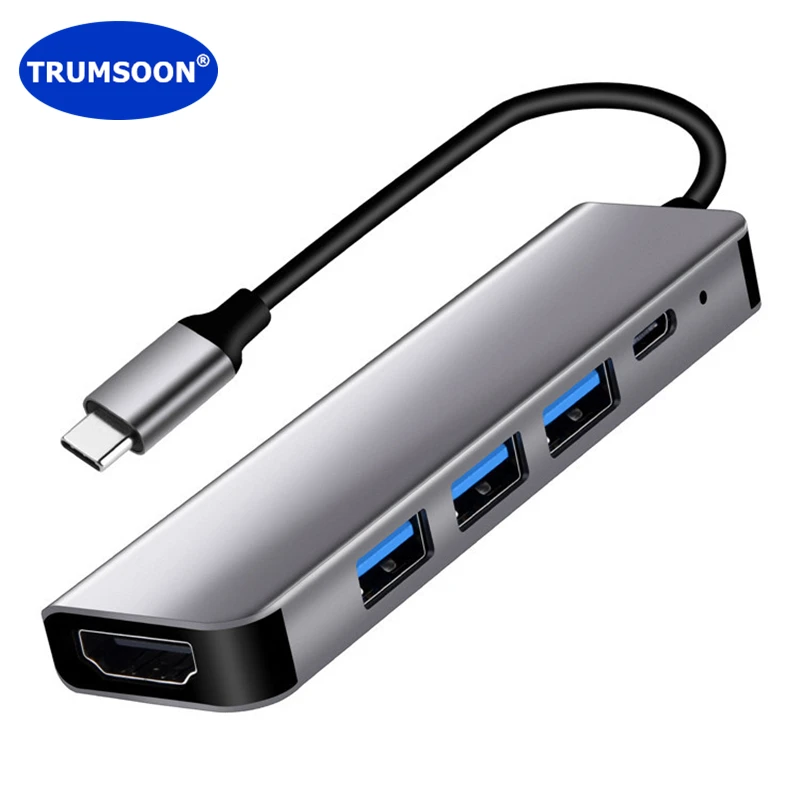 TRUMSOON ประเภท C ถึง4K HDMI USB 3.0 2.0 C Adapter Dock สำหรับ Macbook Huawei P30 Samsung s21 Dex Xiaomi 10 HDTV