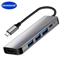 TRUMSOON Thunderbolt Type HDMI-compatible USB 3 0 Adapter Dock for Macbook Huawei P30 Samsung S21 Dex Xiaomi