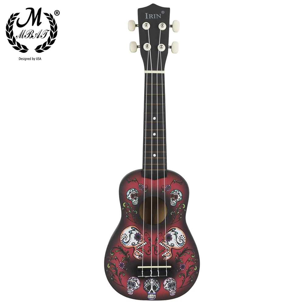 Укулеле M MBAT 21 дюйм гавайский музыкальный инструмент гитара с черепом 4 струны