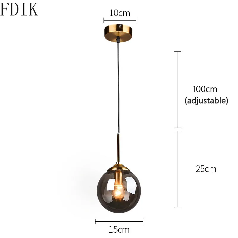 Подвесные светодиодные светильники Noridic в стиле лофт круглый стеклянный