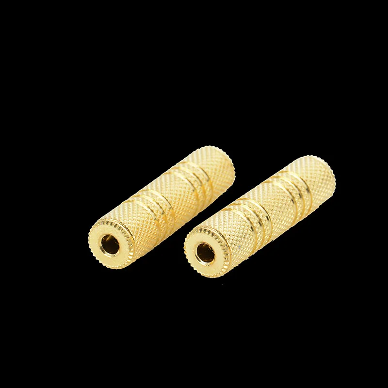 

1 pair 3.5mm Gold-plated Female To Female Audio Adapter Metal Audio-to-recording Adapter Male-to-male Extension Connector
