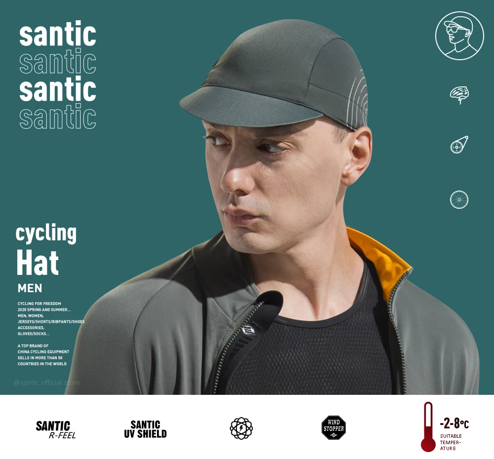Спортивная Кепка Santic для велоспорта дышащая быстросохнущая шляпа езды на
