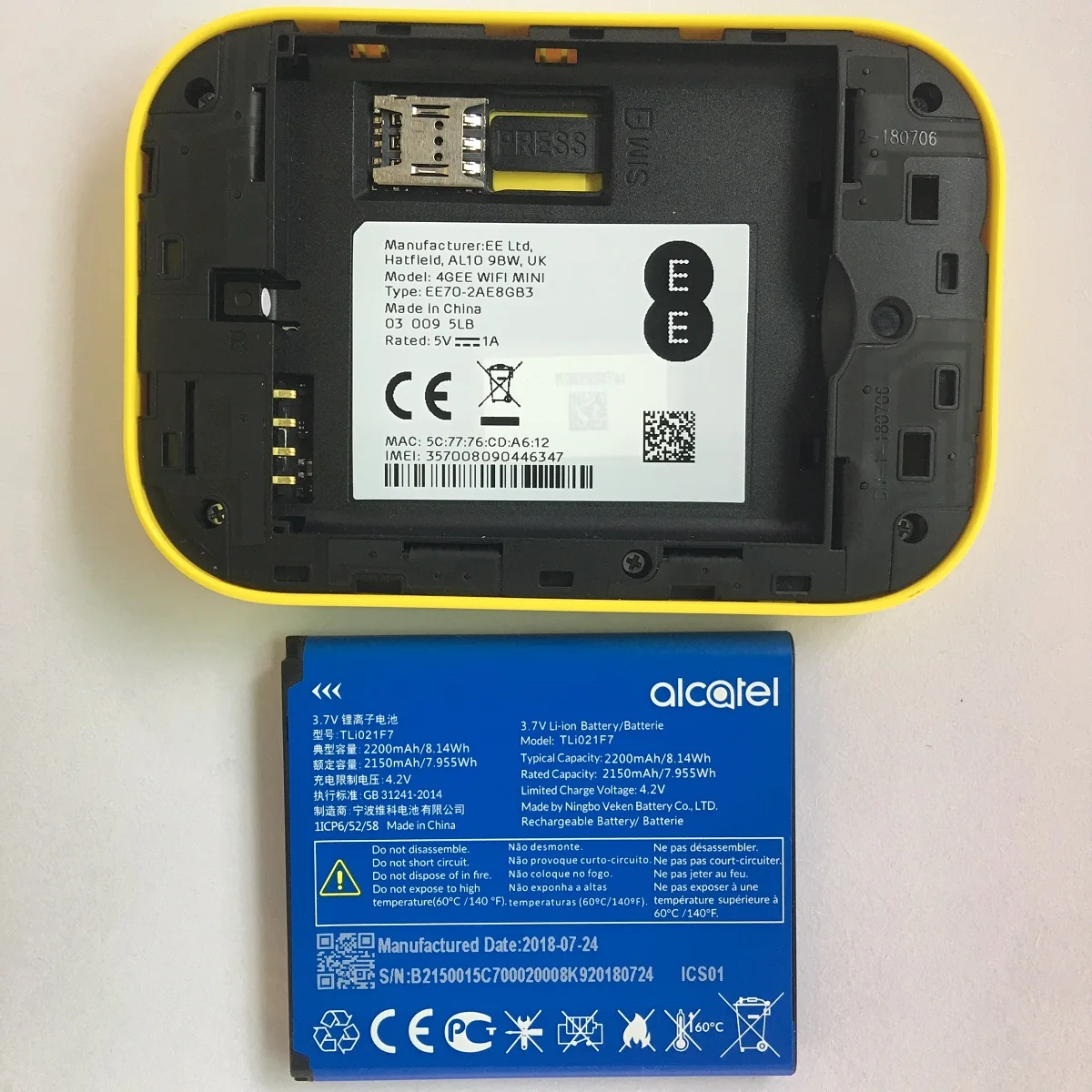 Alcatel EE70 4G Портативная точка доступа MIFI разблокированная 4GEE WIFI мини CAT 7 роутер|3G/4G