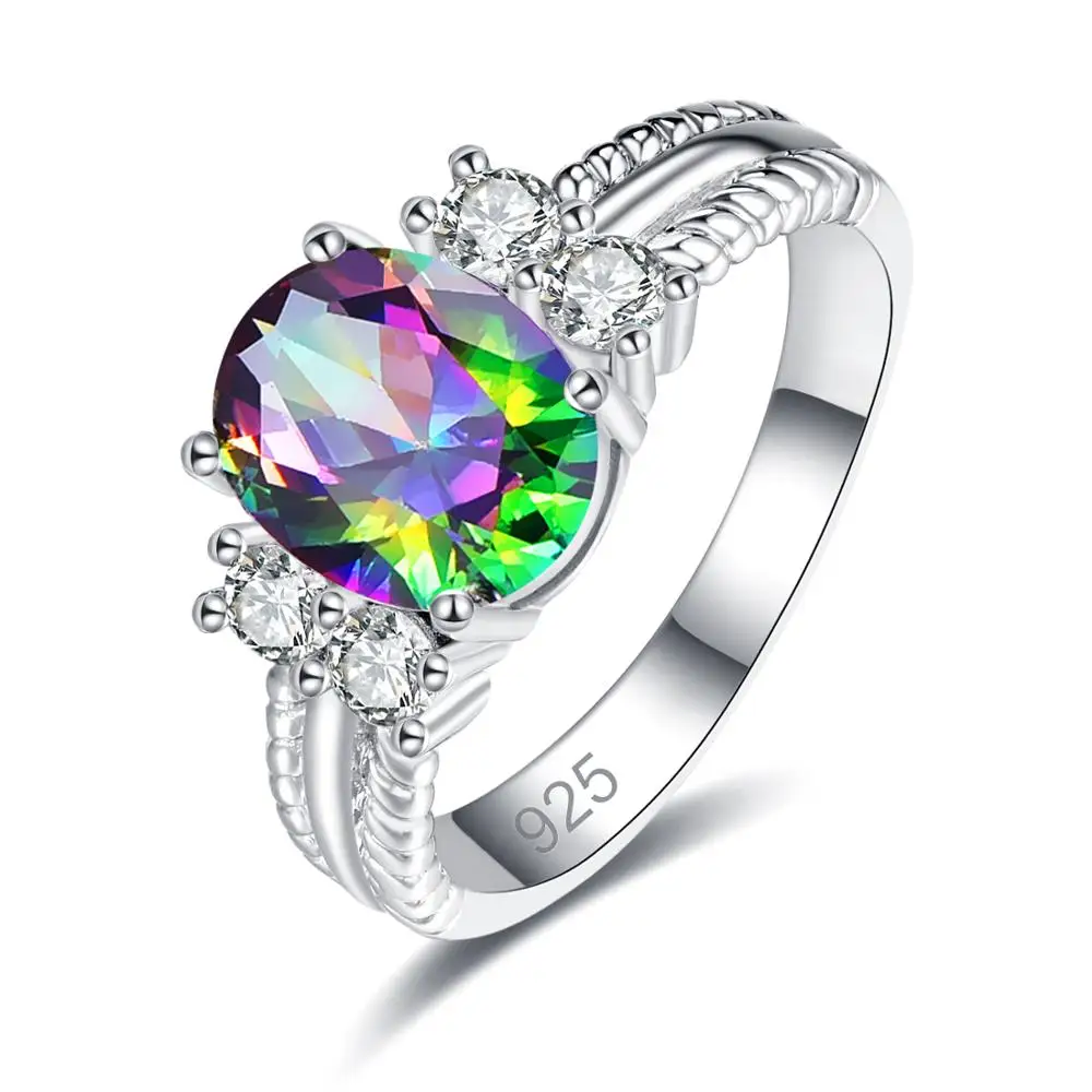 Женское свадебное кольцо lingmei серебряное с кубическим цирконием размер 6-9 Прямая