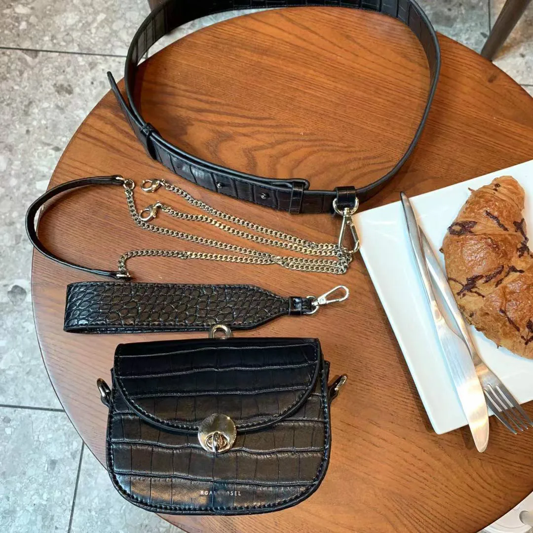 Женская сумка-седло из крокодиловой кожи популярная модная сумка на плечо