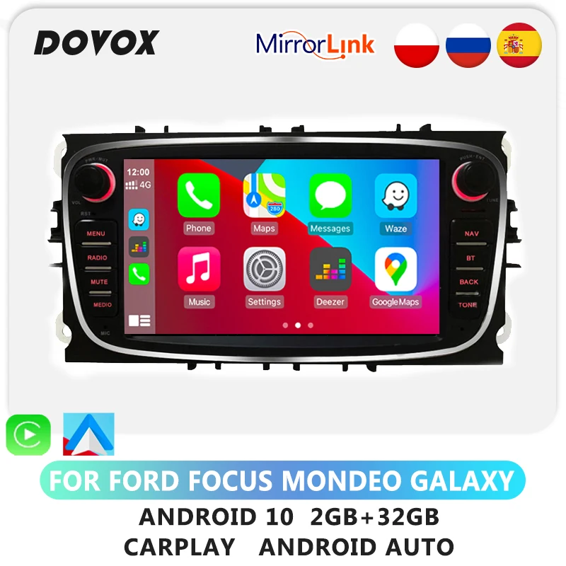 

DOVOX For Ford Focus S-MAX Mondeo C-MAX Galaxy Android Auto CarPlay Car Radio Android Stereo Multimedia Video Player GPS 2din