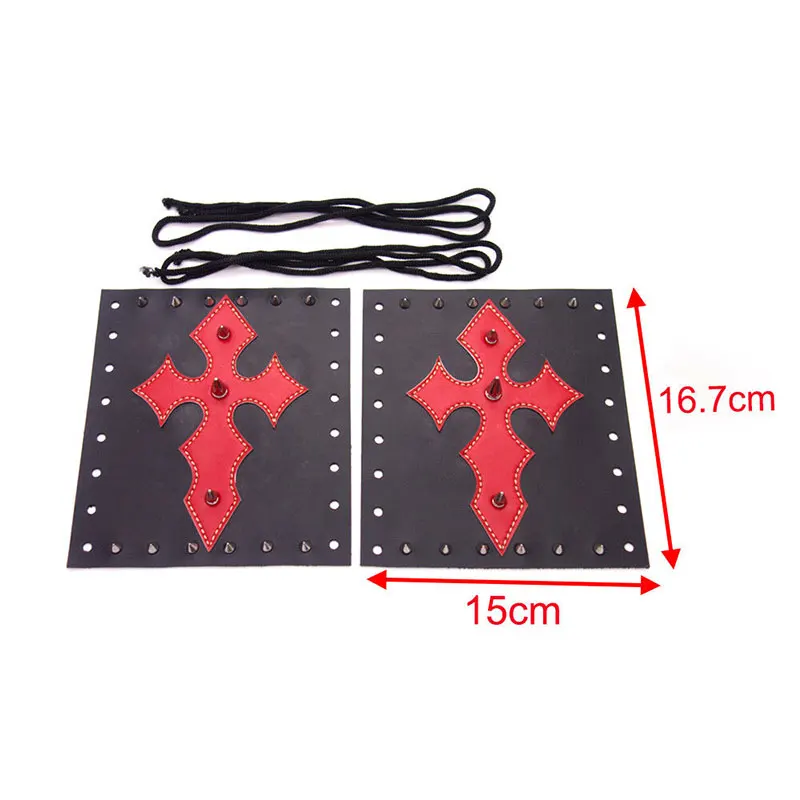 Черный Красный Крест искусственная кожа передняя вилка Мотоцикла Коврики для