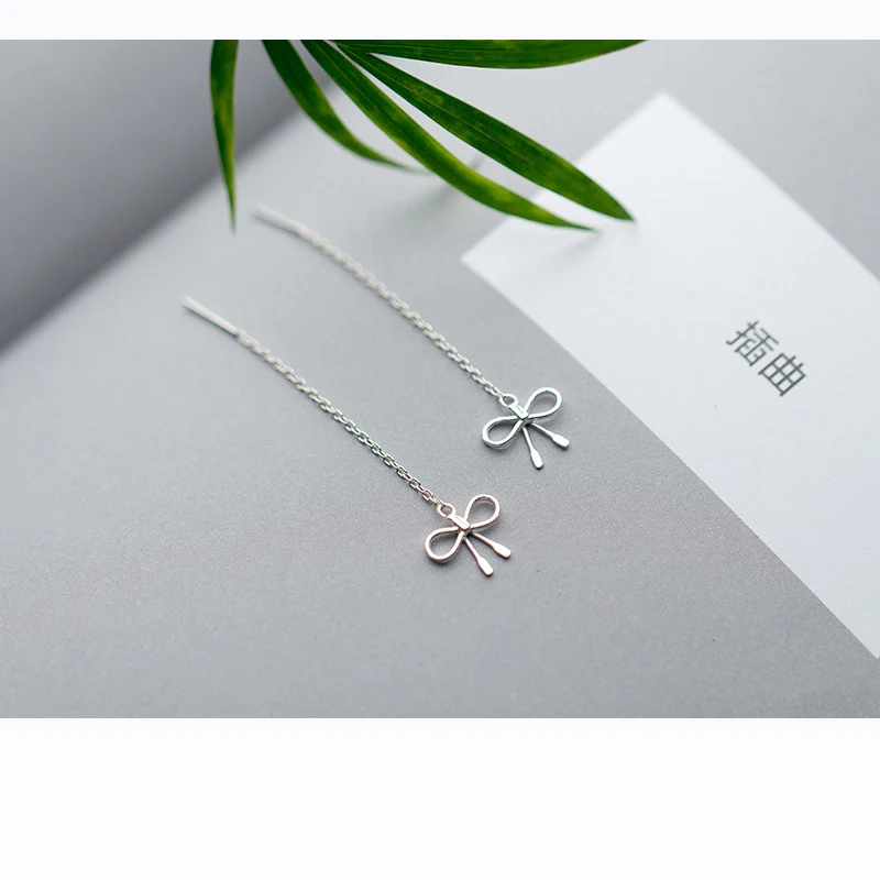 Серьги-гвоздики из серебра 100% пробы с бантом 925 см | Украшения и аксессуары