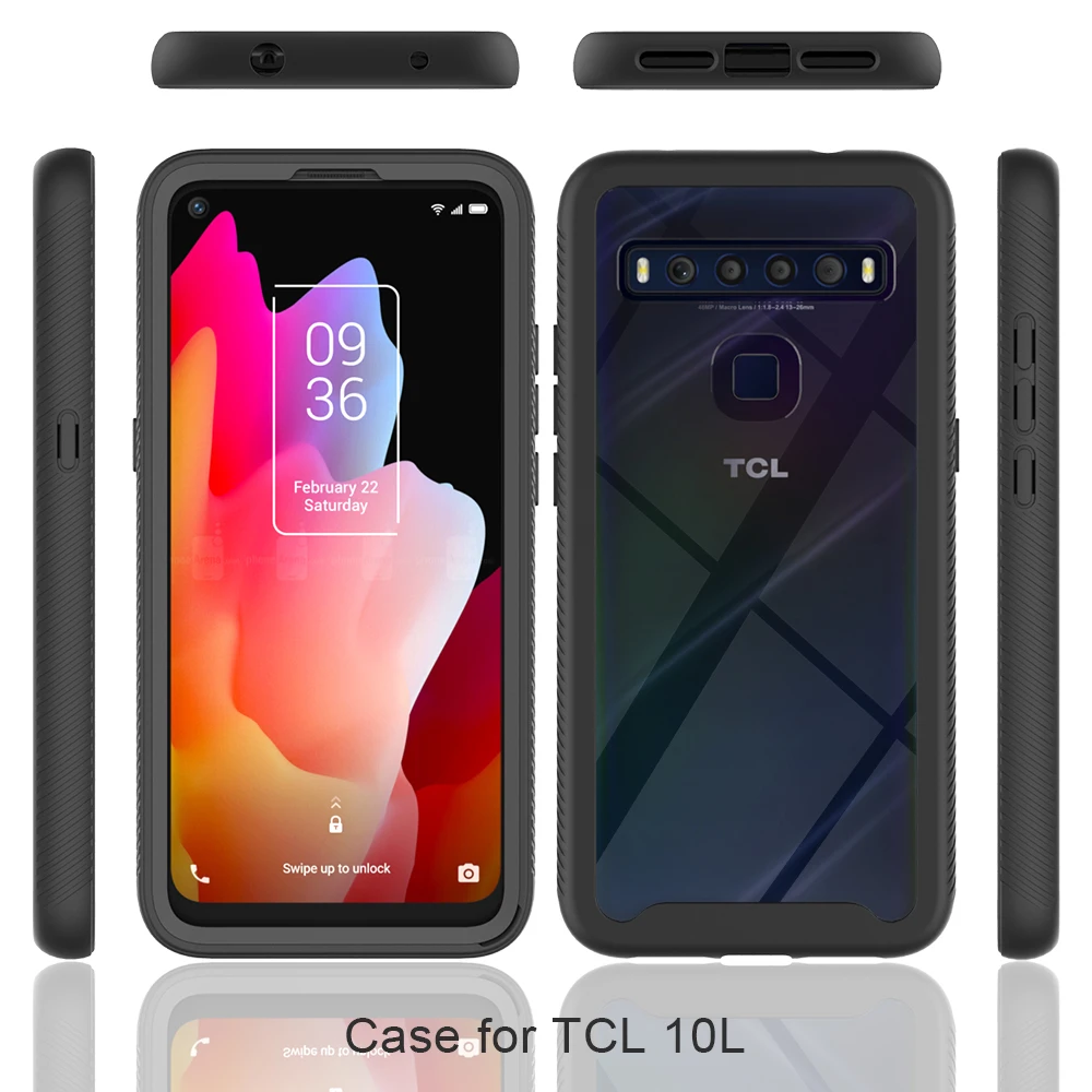 

Shockproof Case PC Back Panel for TCL 10L Crystal Case Bumper 360 Protect Funda TCL 20 Pro 5G Case TCL 20S S 10 L 20L Plus Cover