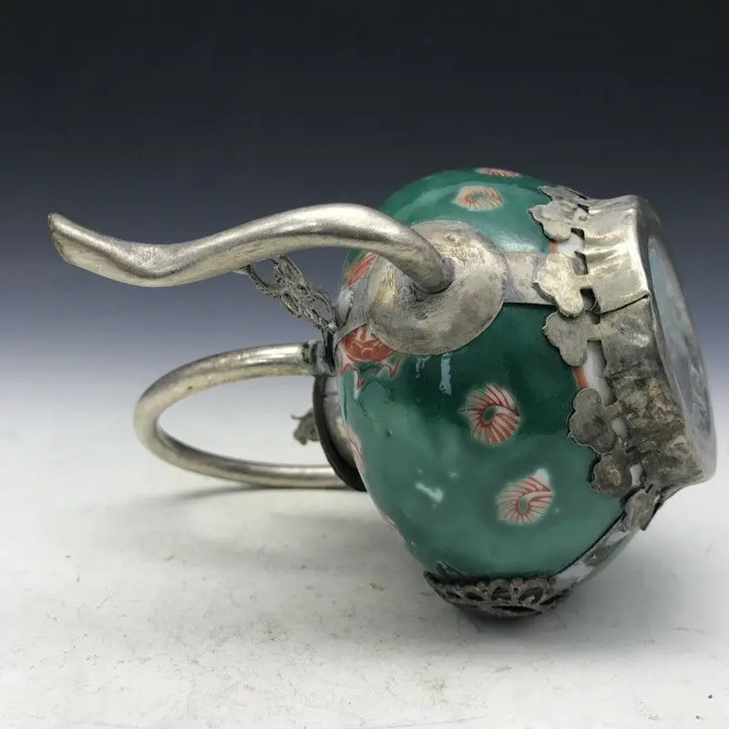 Коллекция из Китая тибетский серебряный ручная резьба животные обезьянка Броня