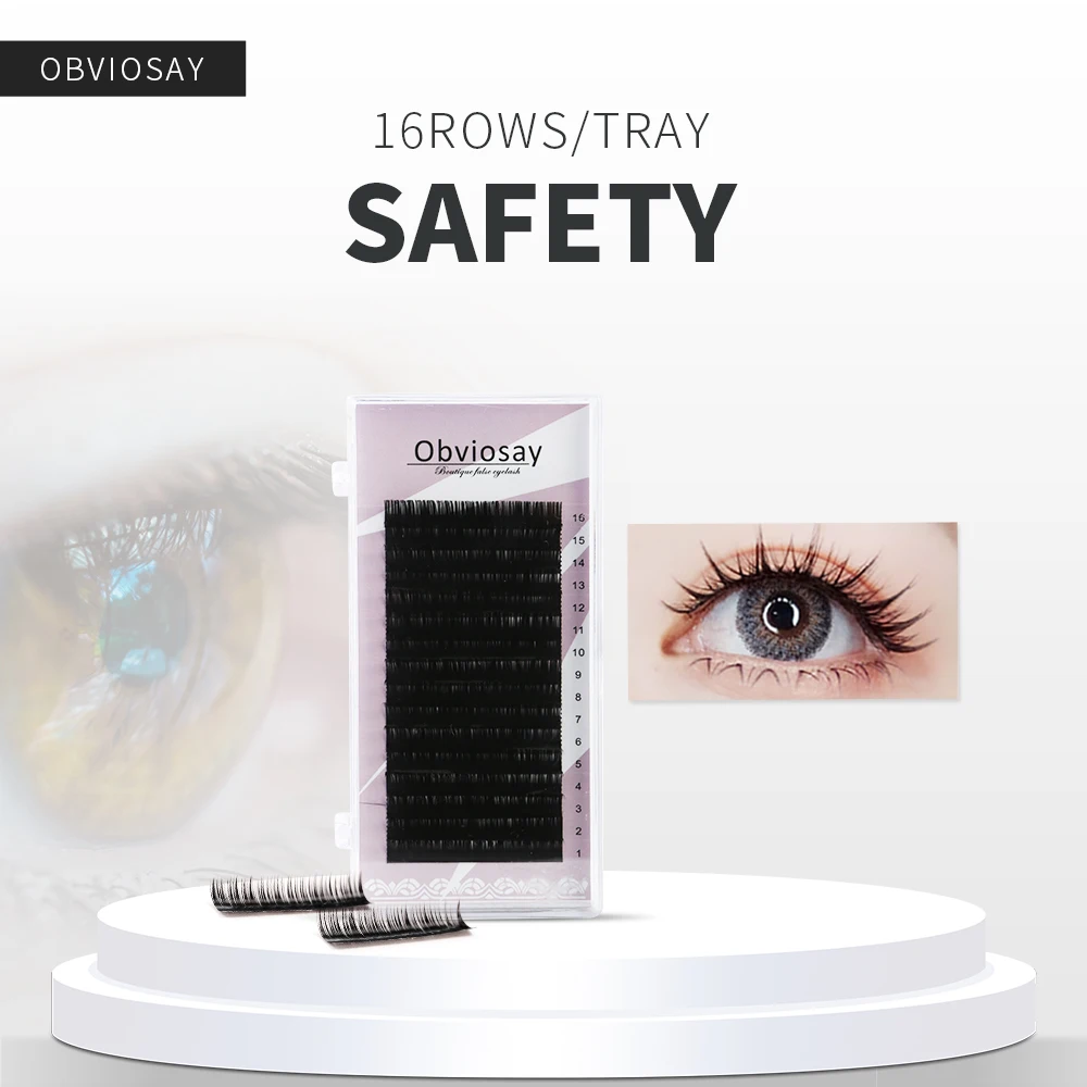 Накладные ресницы из искусственной норки индивидуальные мягкие 16 рядов толщина