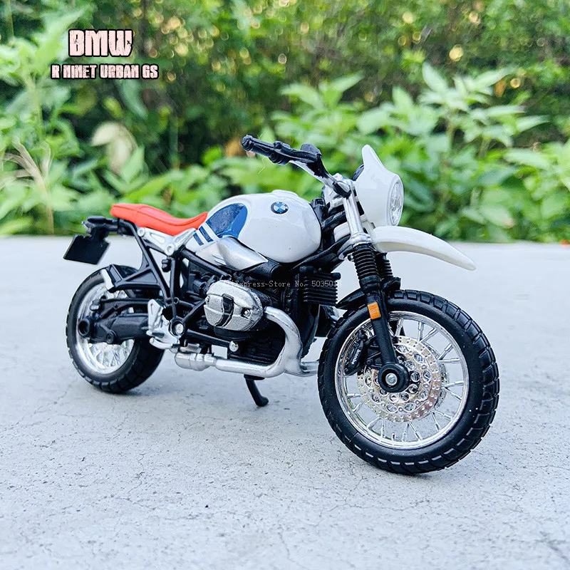 Bburago 1:18 BMW R nineT Urban GS Alloy Diecast Motorcycle Model Workable Shork-Absorber Toy For Children Gifts Toy Collection