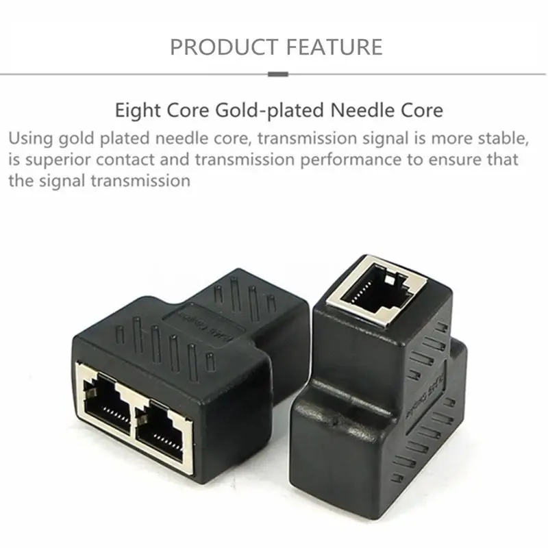 2 порта RJ45 Сплиттер адаптер LAN сеть Ethernet соединитель расширителя разъем лот