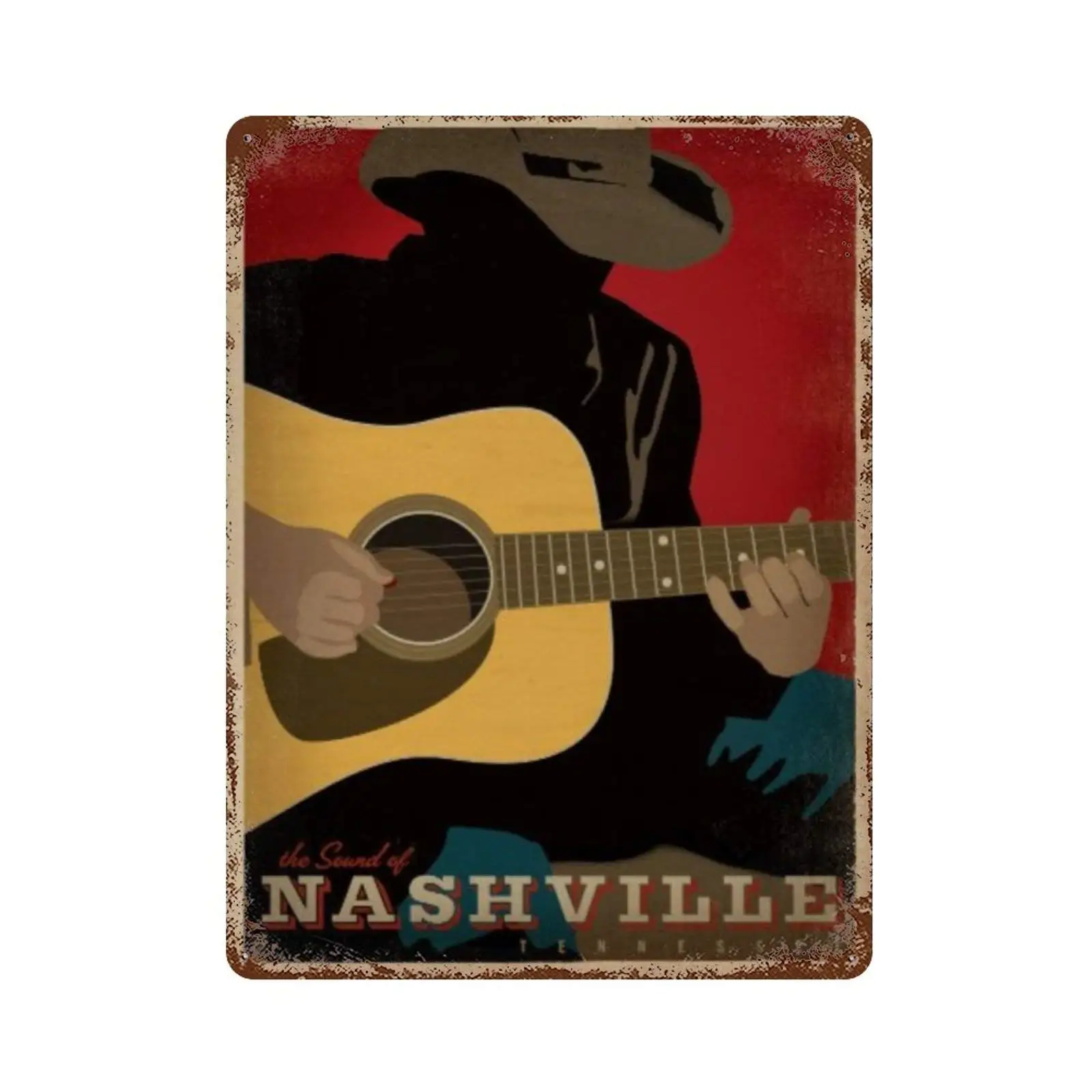 Алюминиевый металлический знак в стиле ретро кофе жестяной со звуком Нэшвилл для