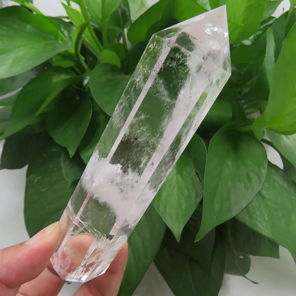 181 г натуральный камень белый прозрачный кварц Кристалл Двойной конечный