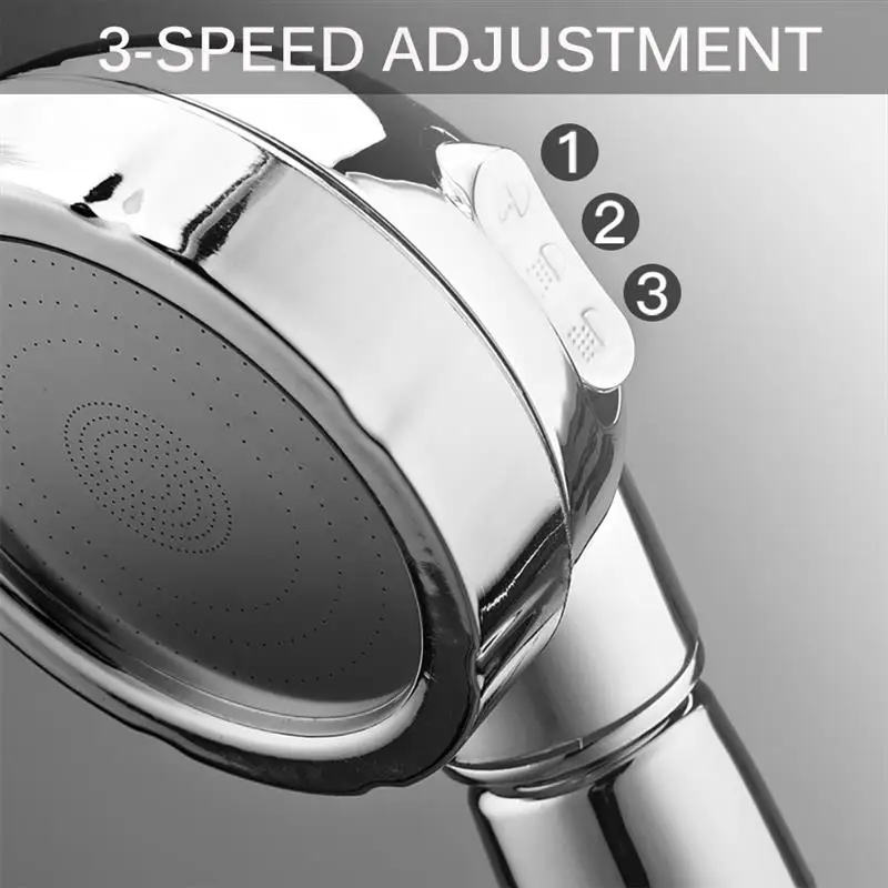 

360 Degrees Rotating Adjustable Water Saving Shower Head Three Mode Shower Water Pressure Boost Shower Head Bathroom Accessories
