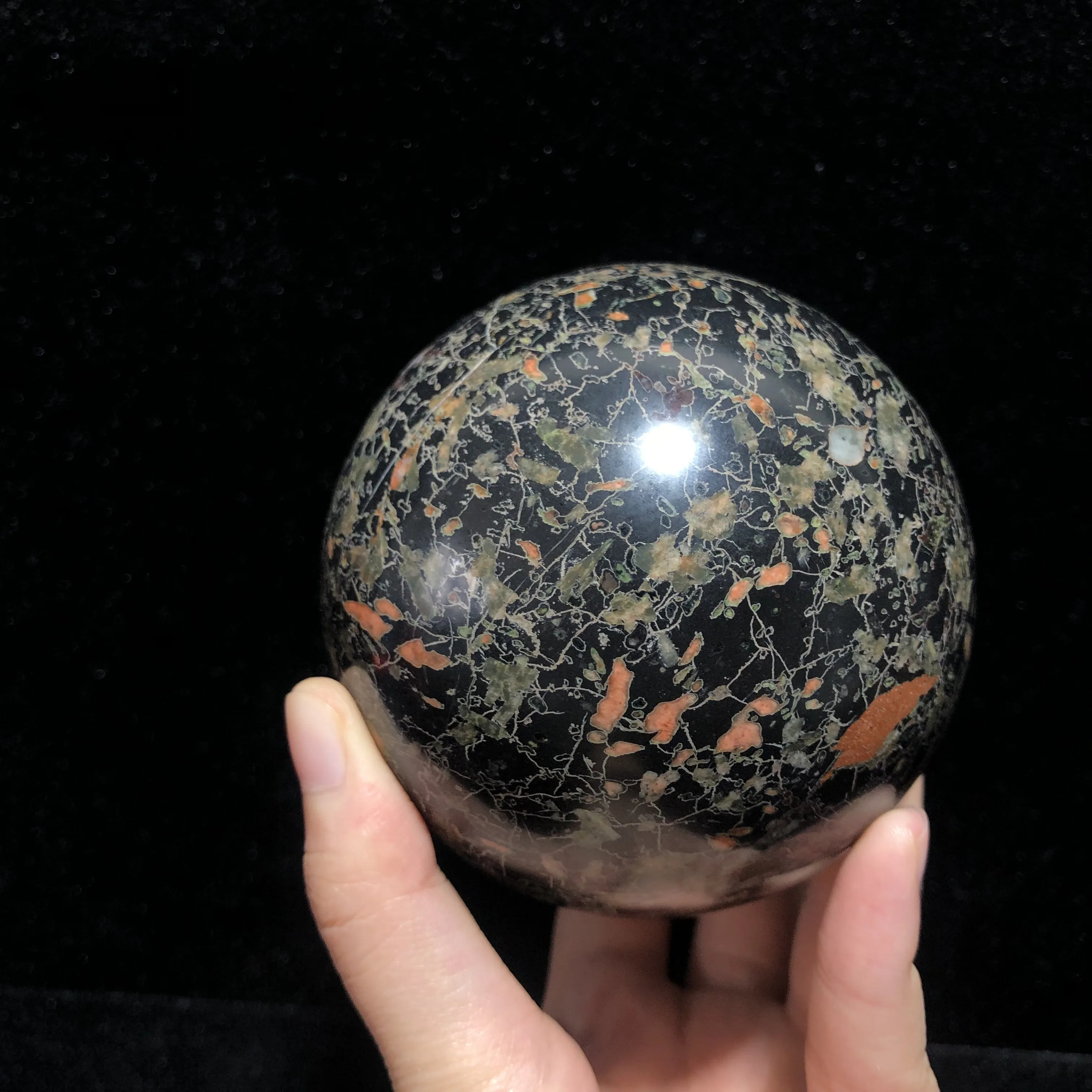 

Plum Flower Stone Quartz Stone Hand-Polished Feng Shui Sphere Healing Reiki Home Decoration Stone Handicraft Decoration Sphere