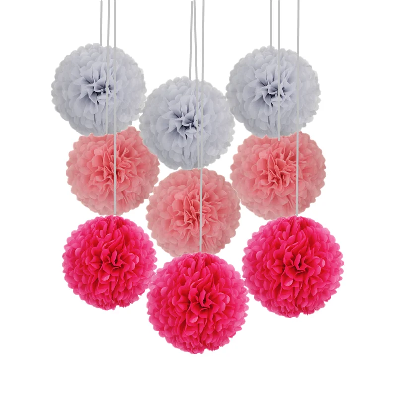 9 шт./компл. тканевые помпоны свадебные декоративные бумажные шарики Помпоны для