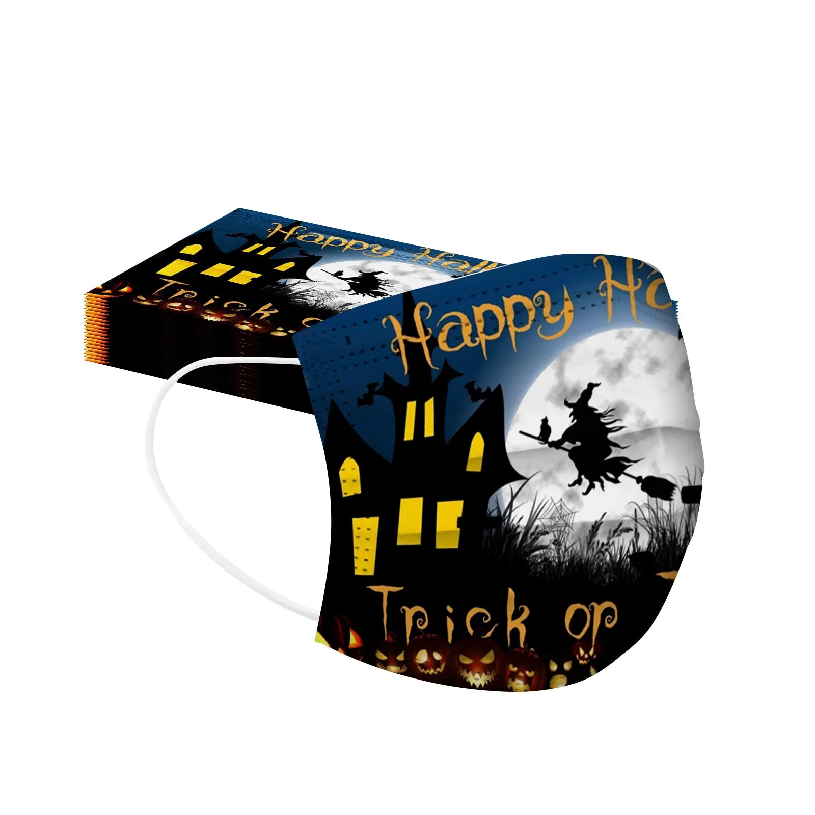 Одноразовая детская маска защитные маски для лица с ужасным принтом маскарадные