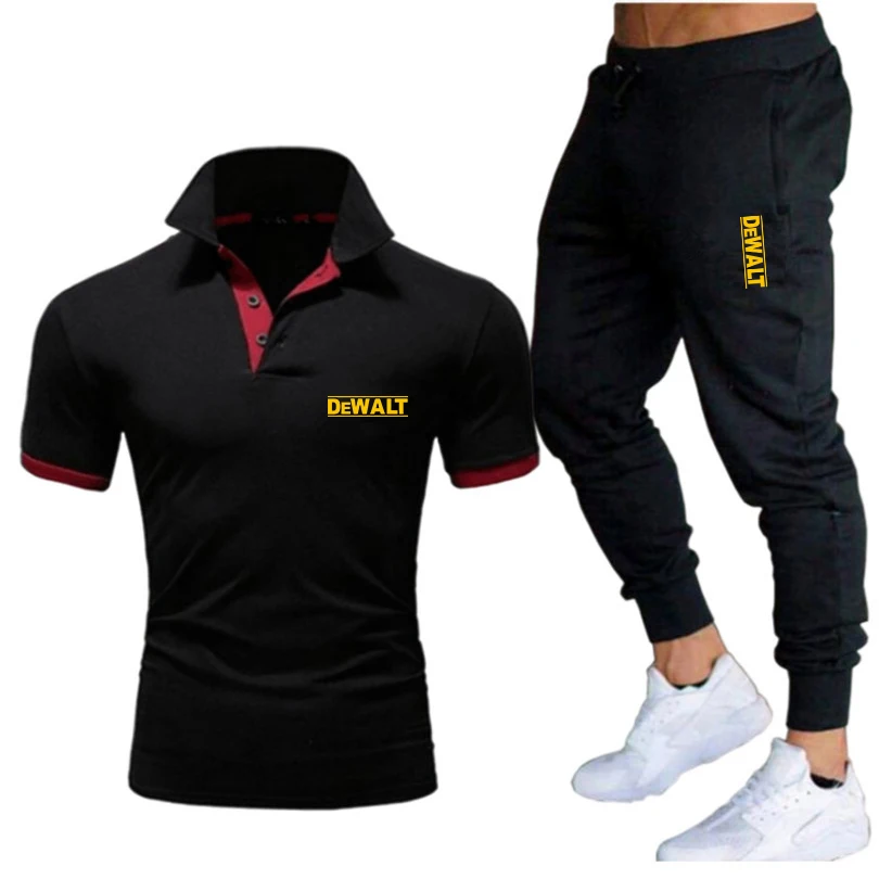 

2021Hot-Selling Summer T-Shirt Pants Set Casual Brand Fitness Jogger Pants T Shirt Hip Hop Fashion Men's Tracksuits