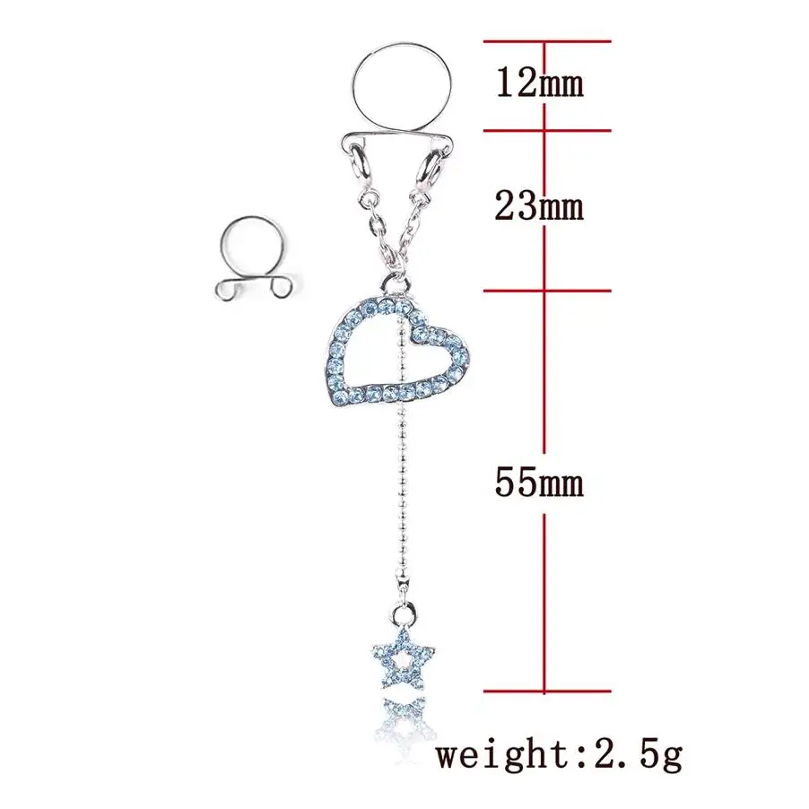 Женское кольцо для пирсинга сосков из хирургической стали 316L с кристаллами