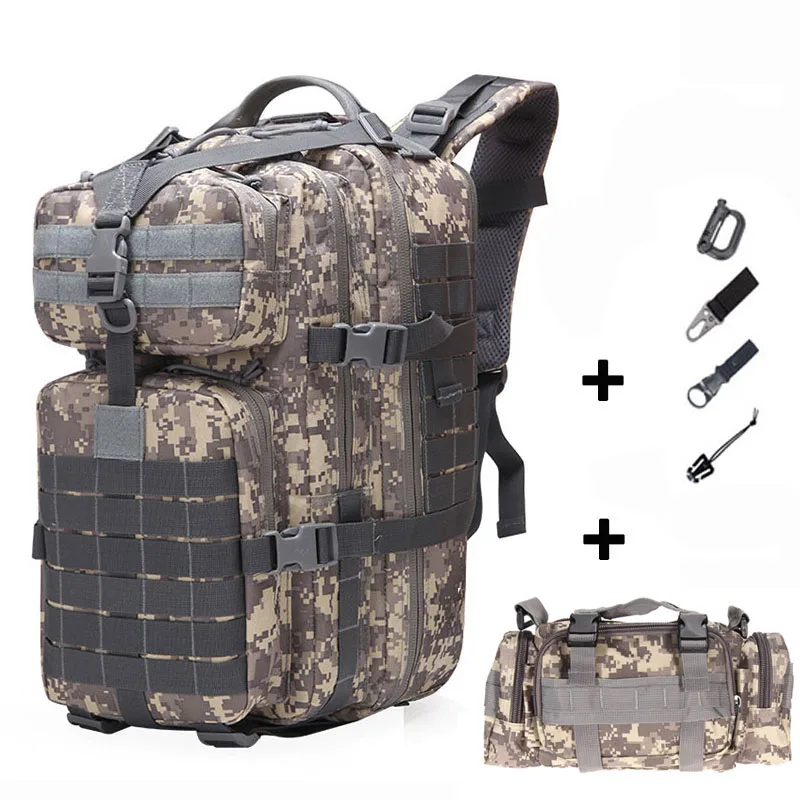 As picture Большой Тактический Рюкзак армейский Molle Военная Сумка 50л открытый Кемпинг Рыбалка Охота рюкзак мужской водонепроницаемый камуфляж Mochila - Цвет: As picture