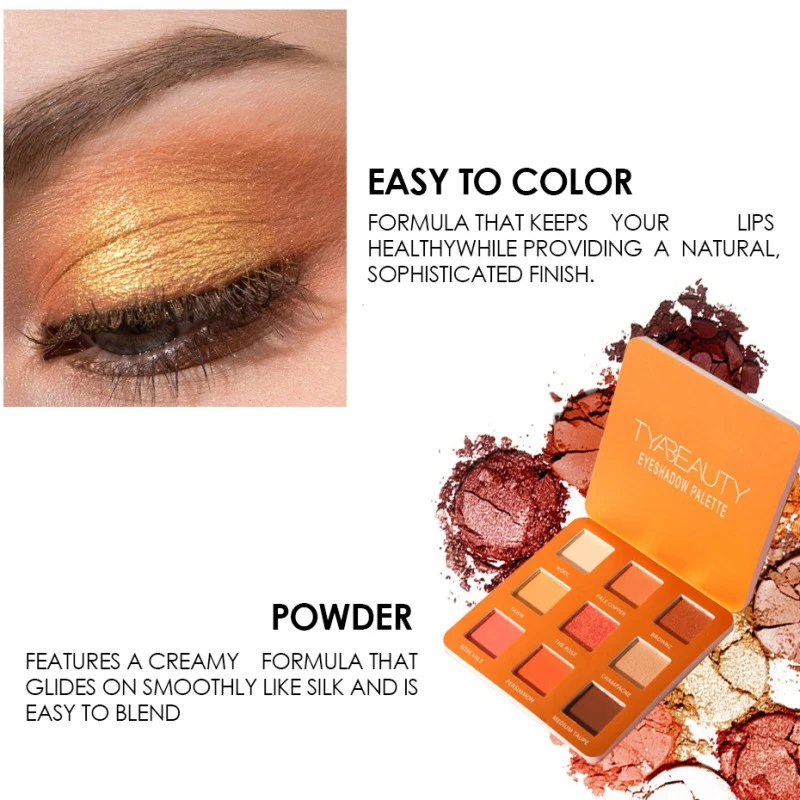 

Hot Sale 9-color Glitter Matte Eyeshadow Palette Waterproof Smudge-proof Colorfast Eyeshadow Beauty Eye-Makeup Cosmetic