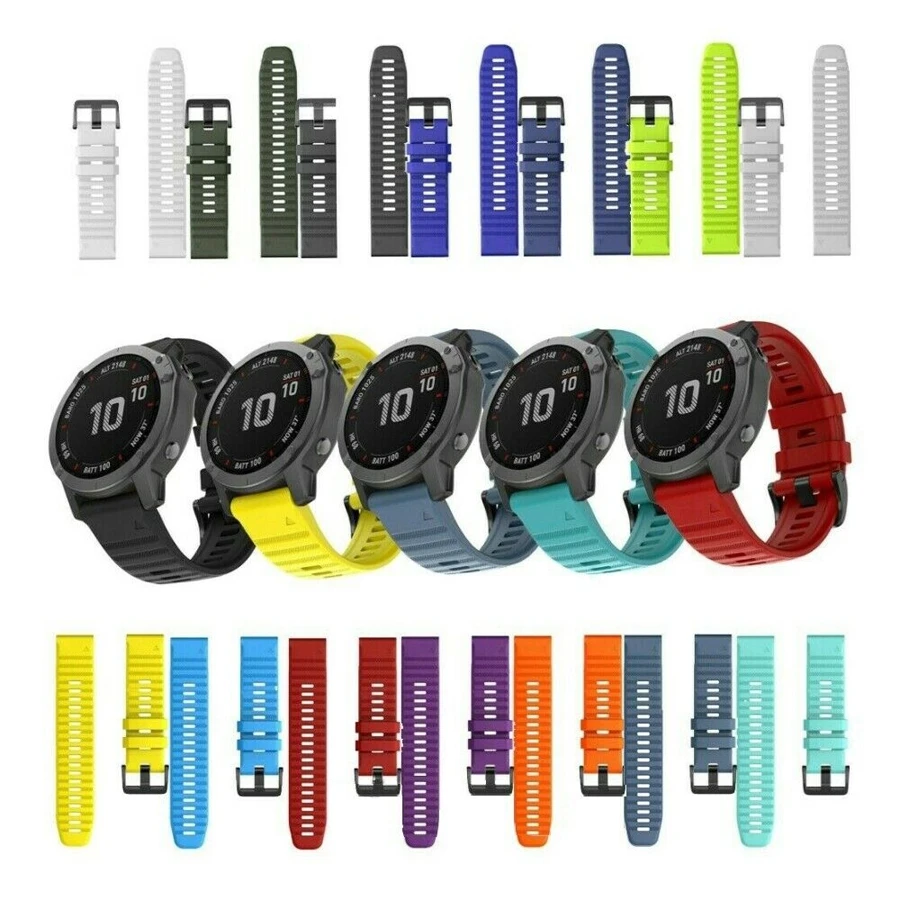 20 22 26 мм быстросъемный ремешок для часов Garmin Fenix 6X 6S Pro Quick Fit силиконовый на