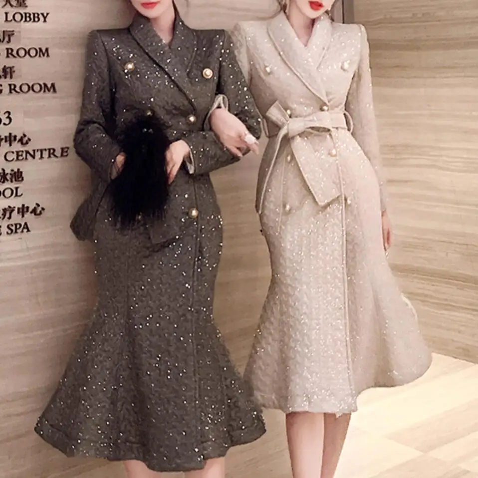 Осень зима 2020 куртка с отложным воротником и длинными рукавами из хлопка женское