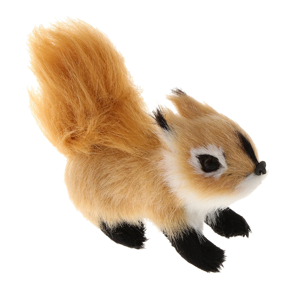 

1Pcs Simulated Animal Cute Squirrel Ornament Lifelike Furry Squirrel Model Touching Smoothly For Lovely Baby Kids