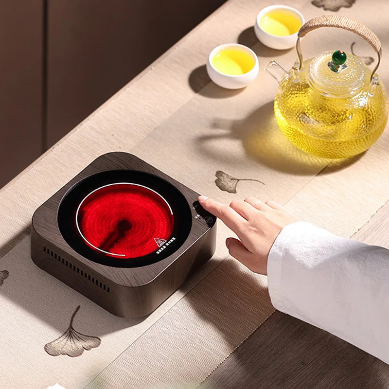 Online 600W elektrikli ısıtıcı ocak sıcak ocak plakası akıllı sıcak çay makinesi ısıtma fırını su kazanı Multicooker ahşap çay soba 220V