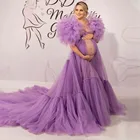 Элегантные тюлевые платья для беременных Платья для беременных для фотосессии пушистый длинный шлейф женское платье для беременных Одежда для фотосъемки