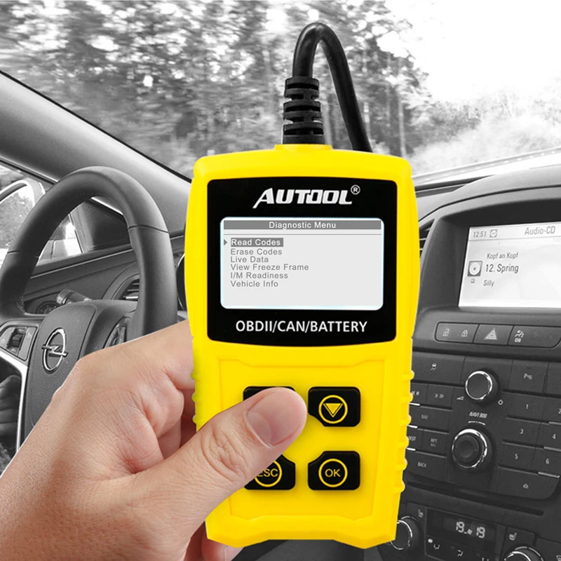 AUTOOL CS330 OBD считыватель кодов Сканер OBDII диагностический инструмент 12 В тестер