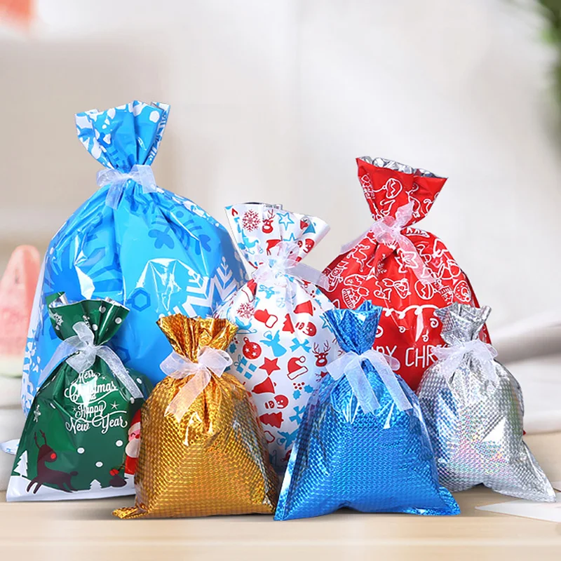 

Christmas Gift Bags Santa Claus Drawstring Candy Bag Holder Bag Christmas Decorations For Home New Year Xmas Gifts Packing Bags
