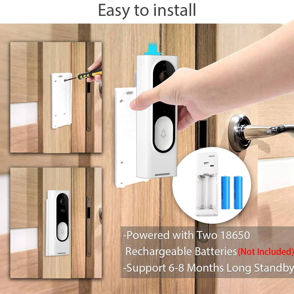 Tuya Smart Wifi дверной Звонок камера кольцо Life App домофон PIR детектор движения ночное