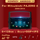 Carplay Android 11 AI Голосовое управление автомобильное радио мультимедиа для Mitsubishi PAJERO 4 2006 - 2014 навигация 6 ГБ GPS 2 Din 4G Wifi