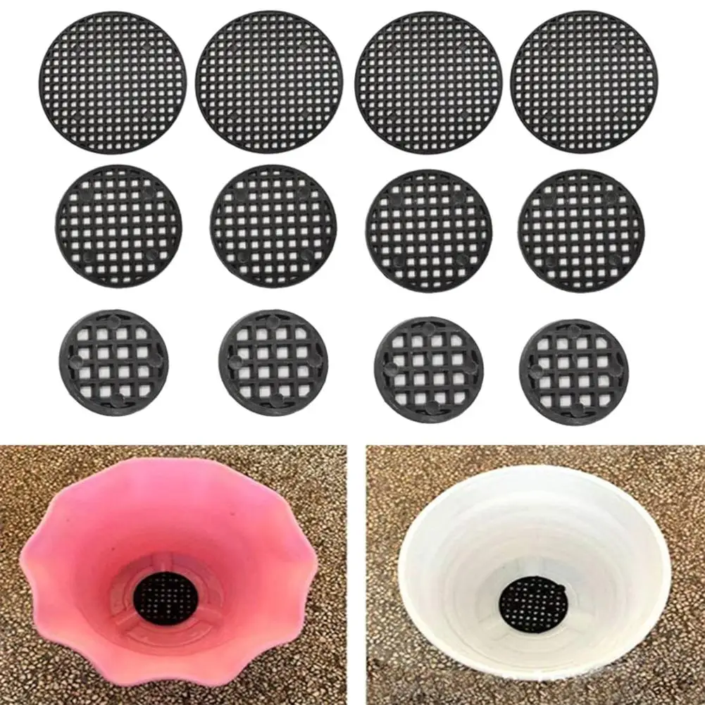 

50Pcs Hollow Garden Bonsai Flower Pot Bottom Grid Mat Prevent Soil Loss Mesh Pad Plastic Prevent Soil Loss Mesh Pad Hollow roots