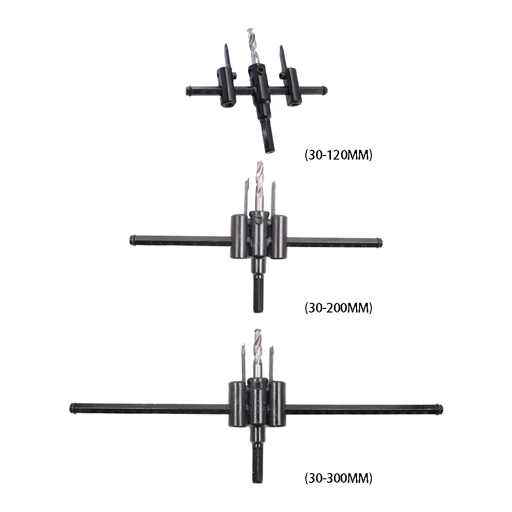 

30-120/200/300mm Circle Hole Saw Drill Bit Adjustable Aircraft Shape Diamond Core Bit for Woodworking Adjustable Drill Bit
