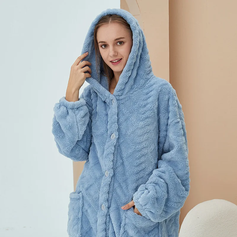 Coral Velvet Pajamas for Women Home Service Women Thickened Home Service Long Winter Pajamas Sets Sleepwear pyjama pour femme