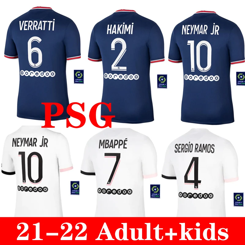 

Psg jrsei 2021 2022 sergio ramos 2021 2022 psg jrsei mtappe kean neymar jr camisas de futebol masculino + crianas kit