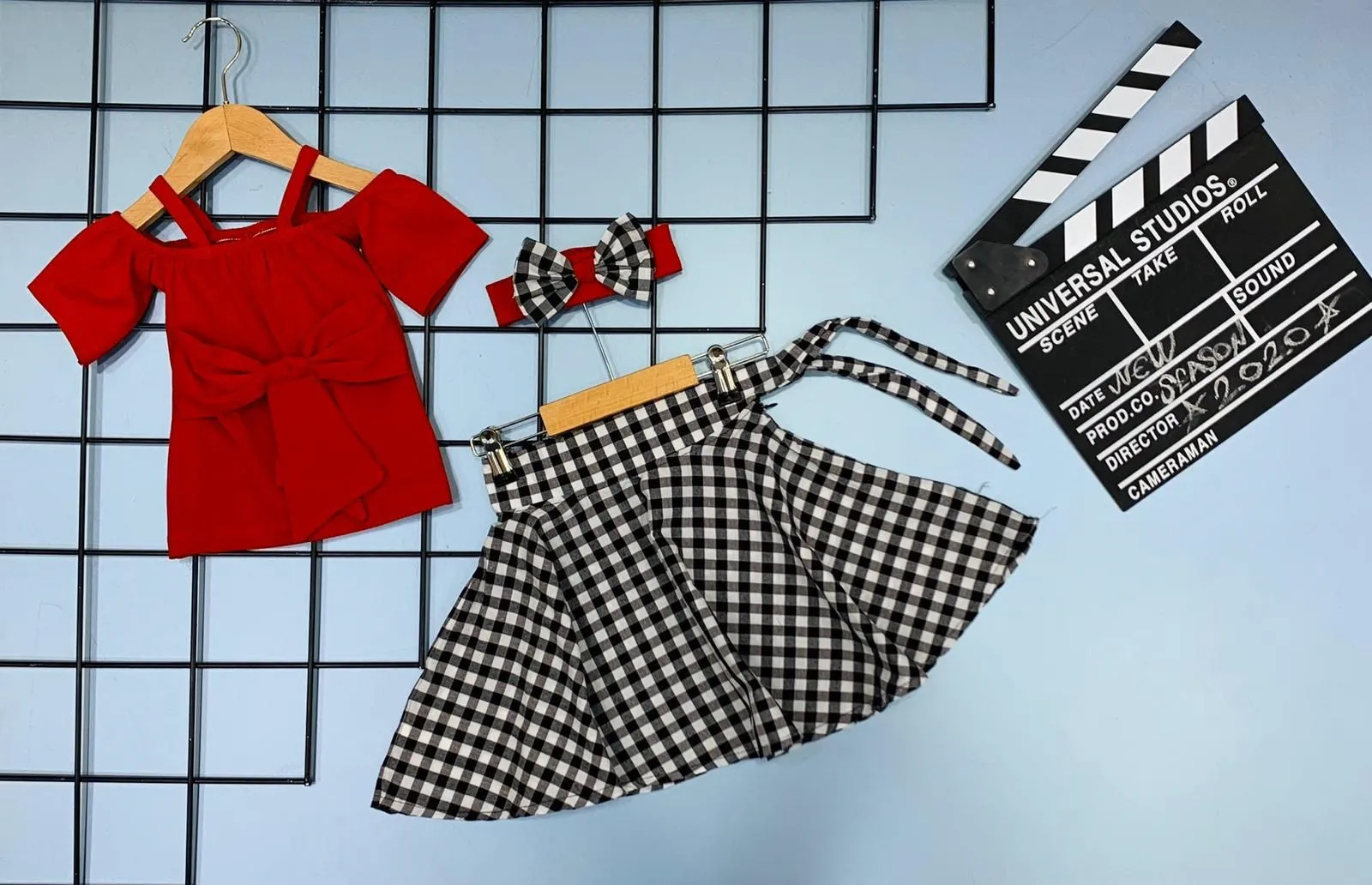 Trend Mini Dress Girls Outfit Red Plaid Open Straps Summer Fashion Suit Stylish Style 2020 | Детская одежда и обувь