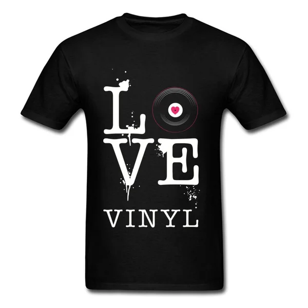 Любовь 2018 винтажная DJ трендовая Мужская футболка Черная запись мультфильм